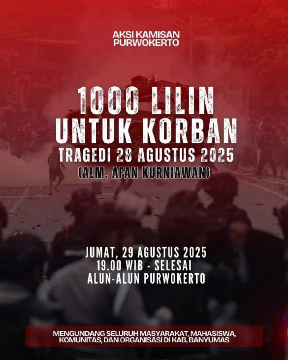 Seribu Lilin untuk Alfan: Doa dan Duka dari Purwokerto untuk Korban Tragedi 28 Agustus