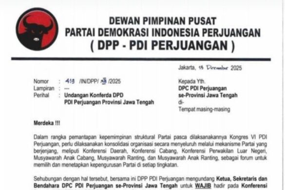 Konferda PDI Perjuangan Jawa Tengah Ditunda, DPP Keluarkan Surat Resmi